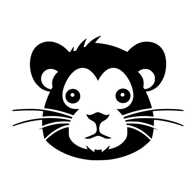 cute hamster mammal animal silhouette for logo