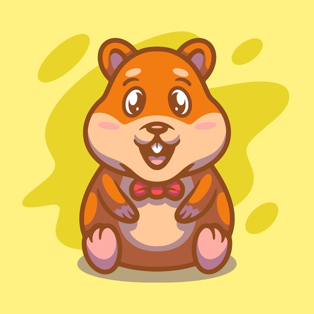 Cute hamster mascot illustration design