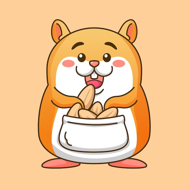 Vector cute hamster mascot