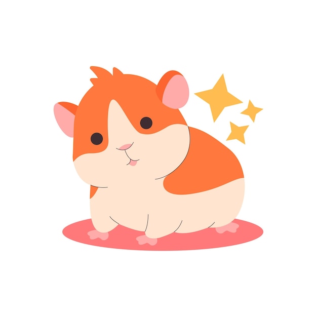 Cute Hamster Vector Pet Illustration