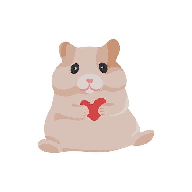 Cute hamster with heart love romance