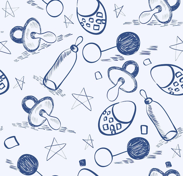 Cute hand draw seamless pattern for boy