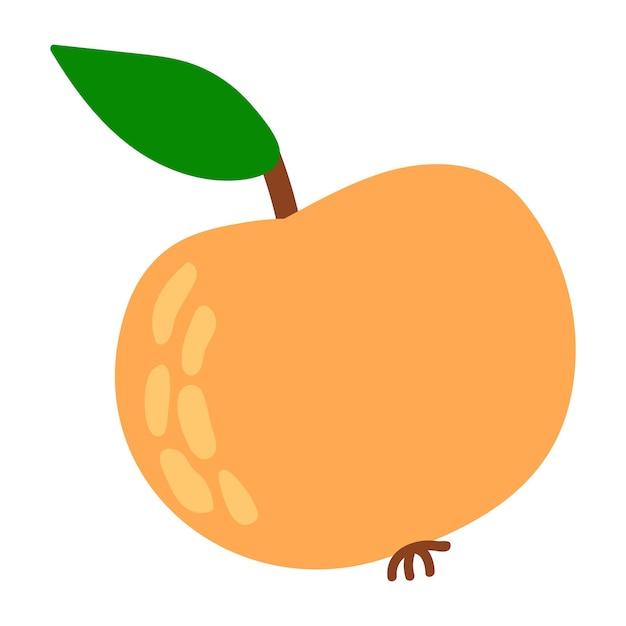 Cute hand drawn apple White background isolate