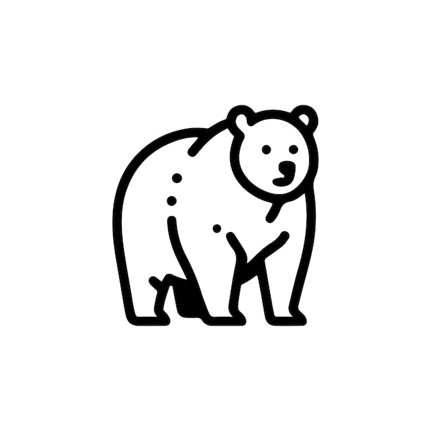 Vettore carino contorno di orso disegnato a mano