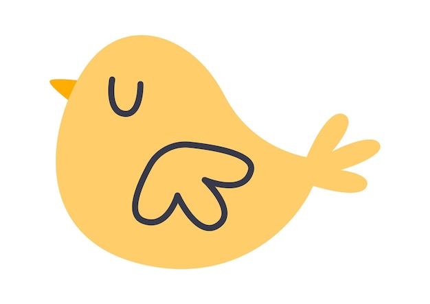 Cute hand drawn bird flat icon Spring season