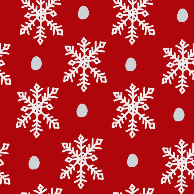 귀여운 손으로 그린 크리스마스 눈송이 패턴