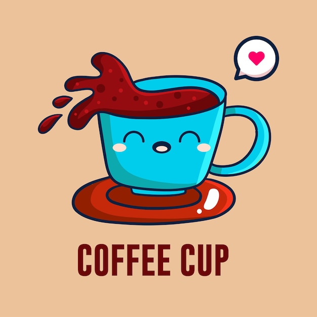 Vector cute hand drawn cup illustration