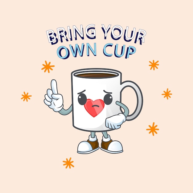 Vector cute hand drawn cup illustration