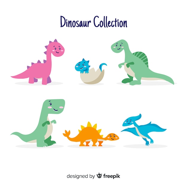 Cute hand drawn dinosaur collection