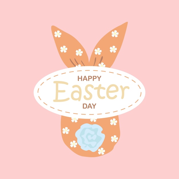 Cute hand drawn Easter bunny gift Background easter egg hare vector illustration great for easter