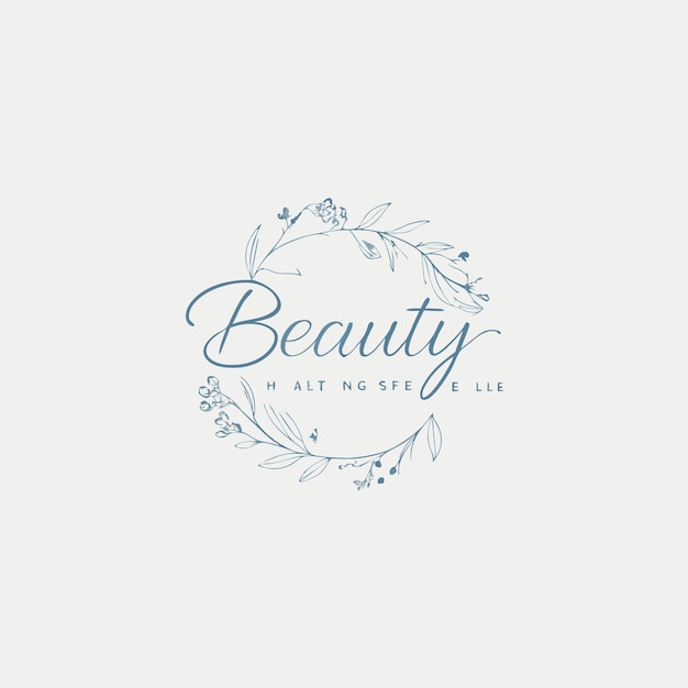 cute hand drawn flower beauty minimalist logo