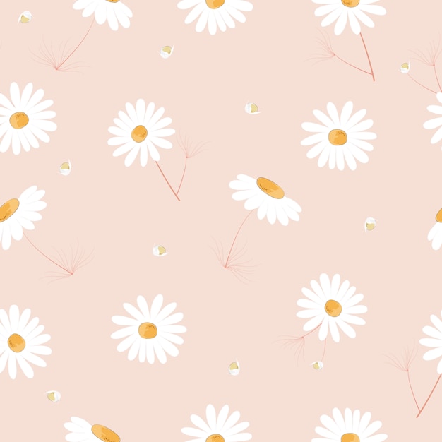 Cute hand drawn  flowers seamless pattern