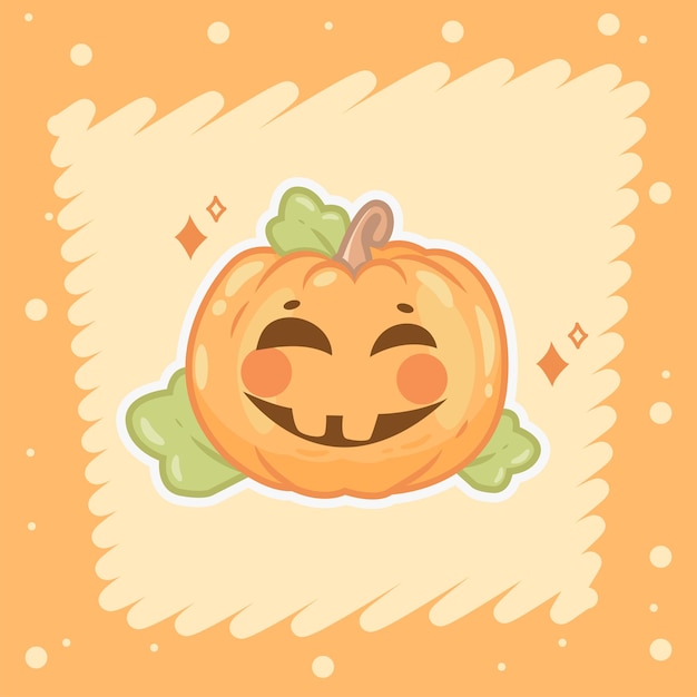 Vector cute hand drawn hallowen pumpkin