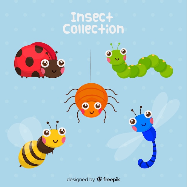 Cute hand drawn insects pack