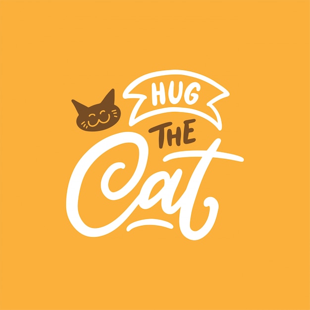 Cute hand drawn lettering for cat lover