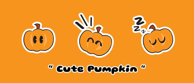 Cute Hand Drawn Pumpkin - Vector Illustration