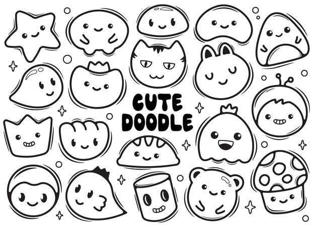 Vector cute hand drawn sribble doodle  