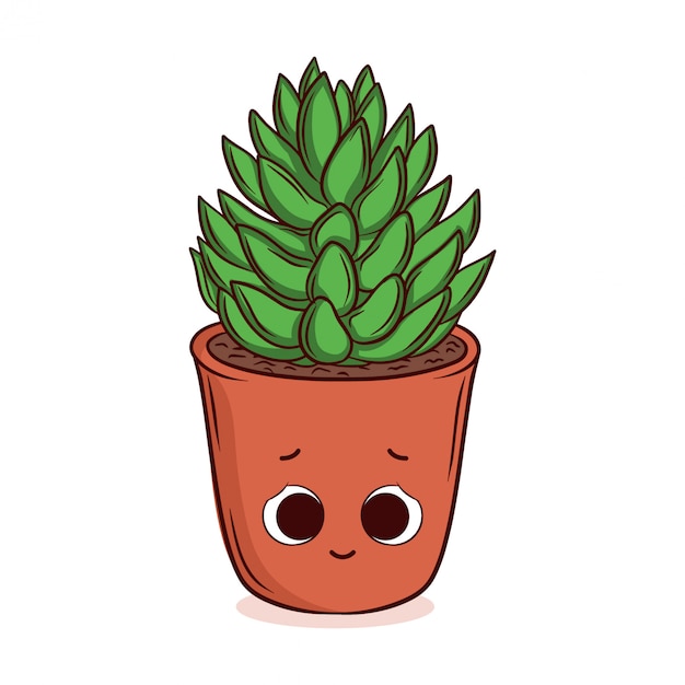 Succulento disegnato a mano sveglio