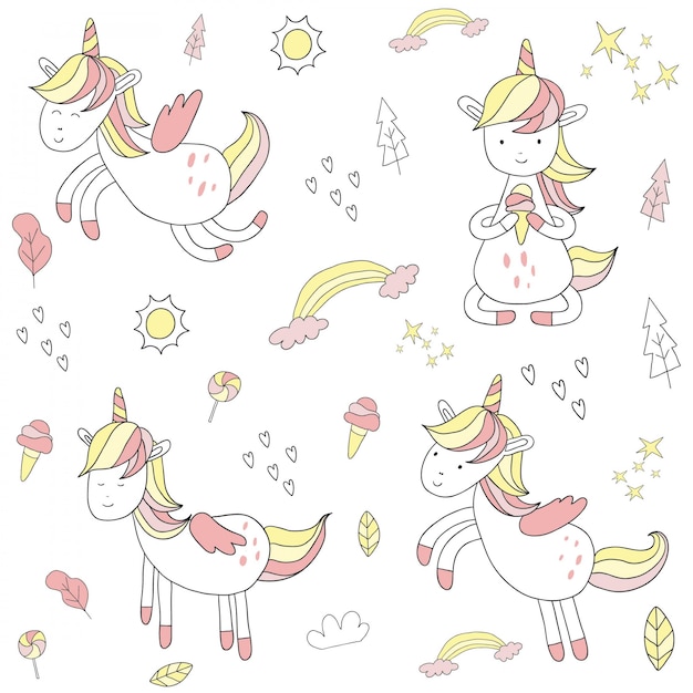 Cute hand drawn unicorn