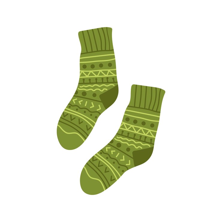 Vector cute hand drawn vector warm socks with pattern
