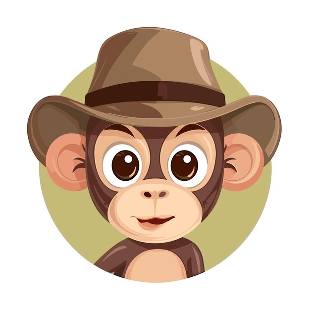 Vector cute handdrawn little monkey cartoon style