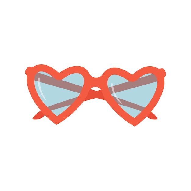 Cute handdrawn sun glasses in a shape of a heart vector illustration