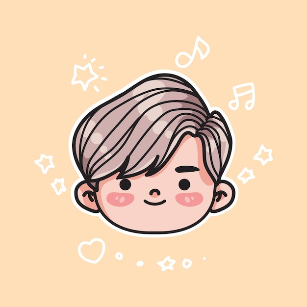 Vector cute handsome boy vector illustration