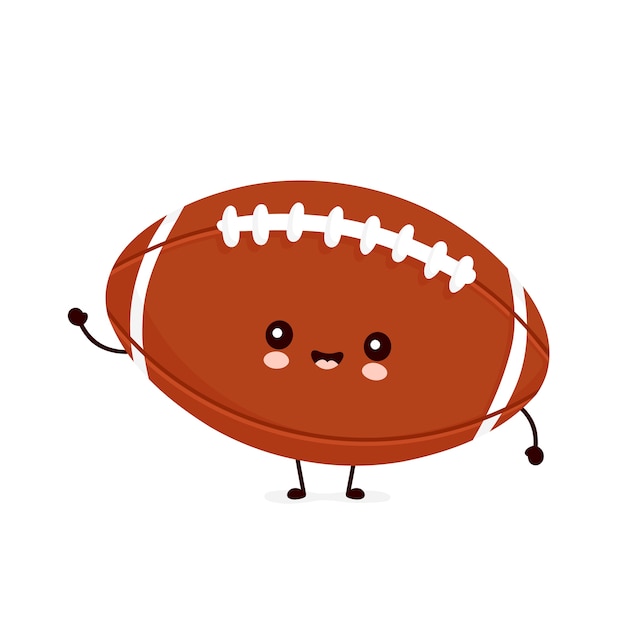 Cute happy american football rugby ball