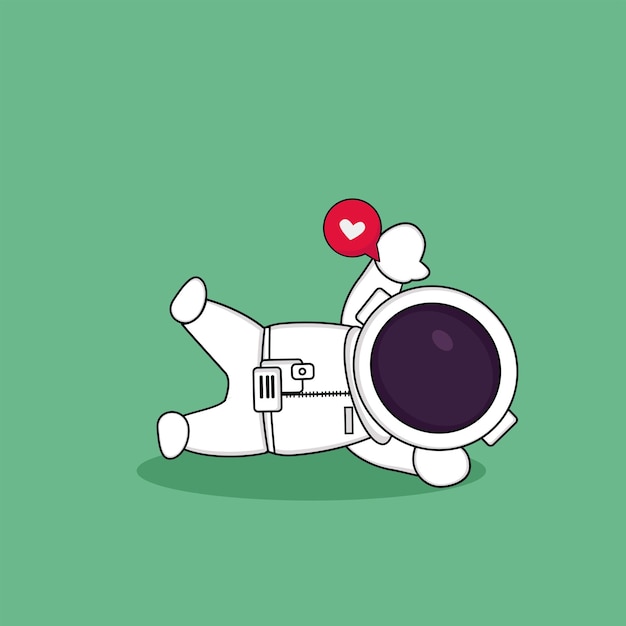 Cute happy astronaut resting relaxing