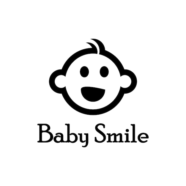 Cute Happy Baby Face Smile Logo Template