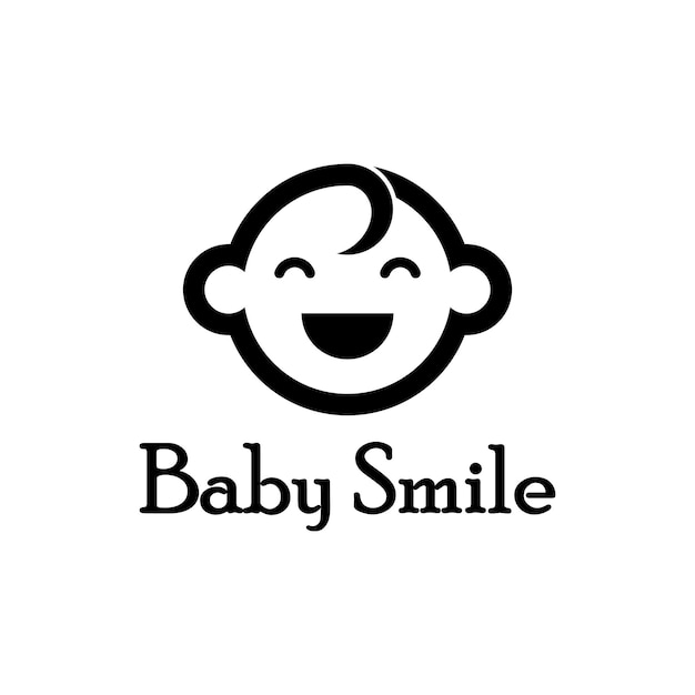 Cute Happy Baby Face Smile Logo Template