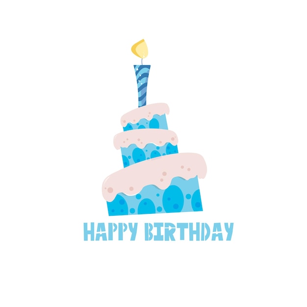 Cute Happy Birthday background with cake and candles