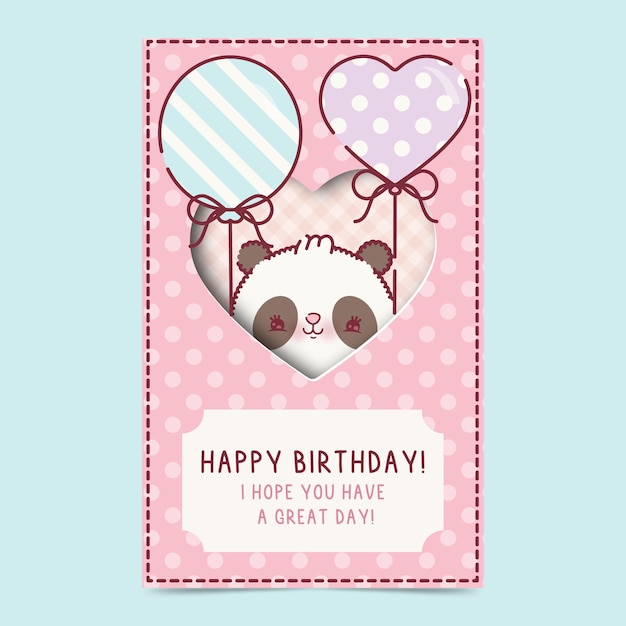 Cute happy birthday card template