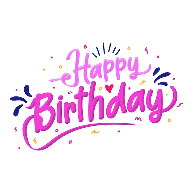 Lettering carino buon compleanno