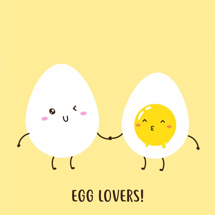 Cute happy boiled eggs vector design