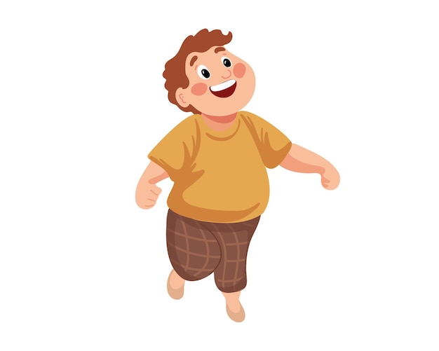 Cute happy boy in pajamas cartoon vector illustration