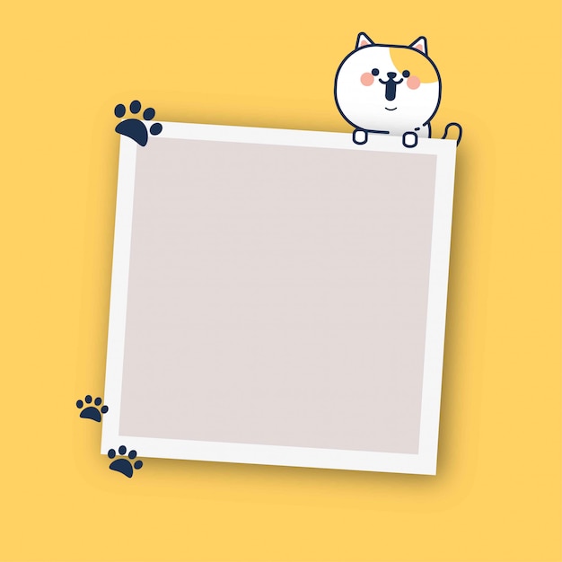 Cute happy Cat frame