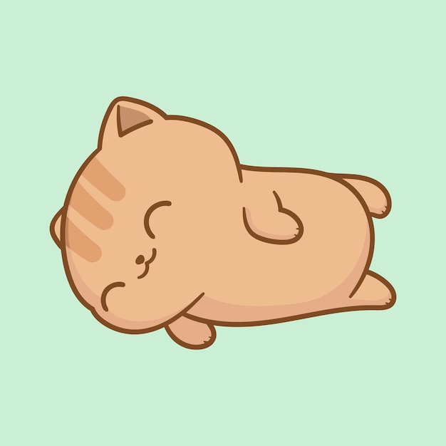 Vector cute happy cat sleep pose cartoon 2