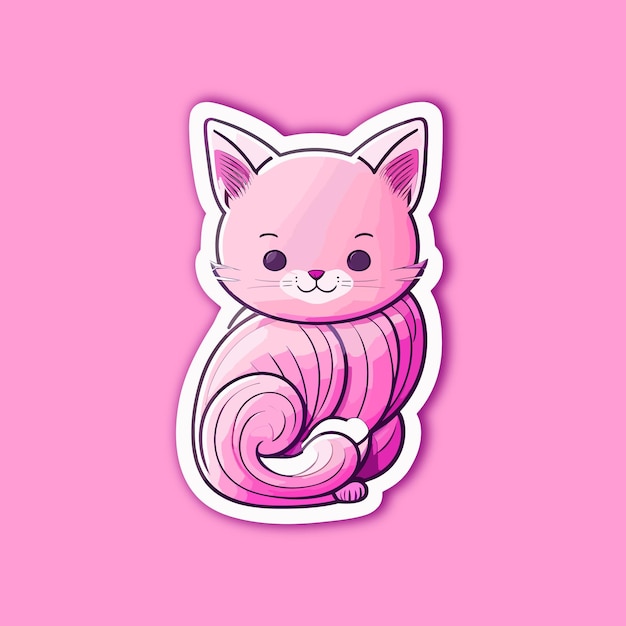 Cute happy cat vector sticker