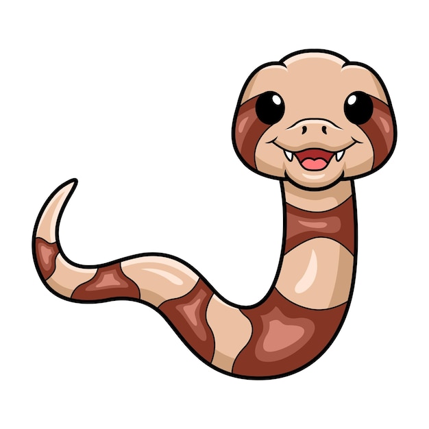 Cute happy copperhead snake cartoon