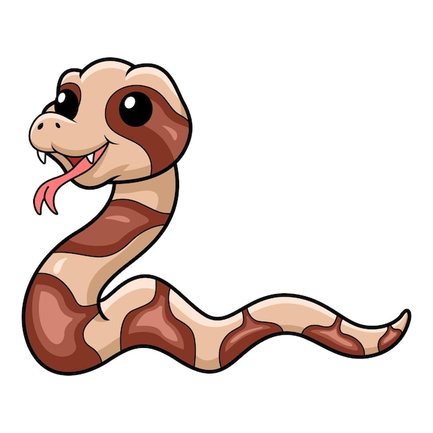 Cute happy copperhead snake cartoon