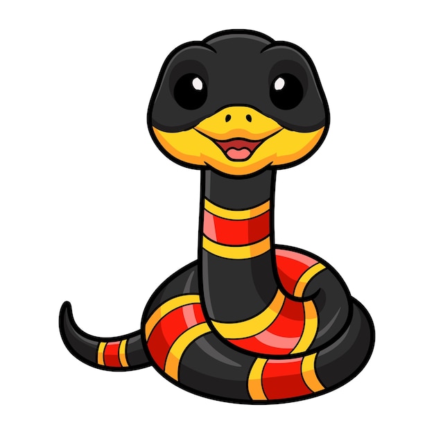 Vector cute happy coral snake cartoon