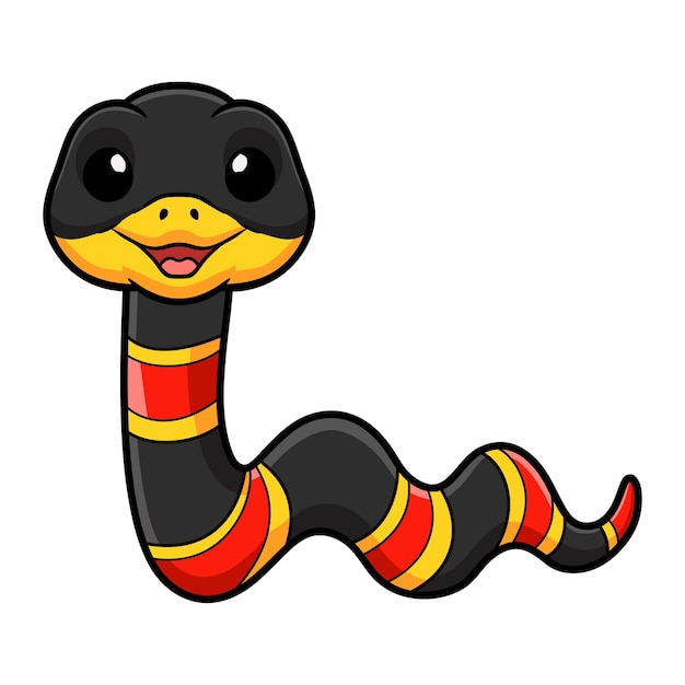 Vector cute happy coral snake cartoon