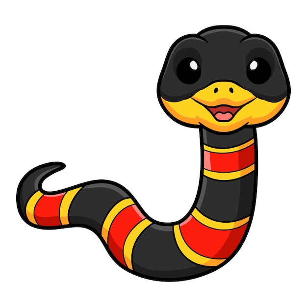 Vector cute happy coral snake cartoon