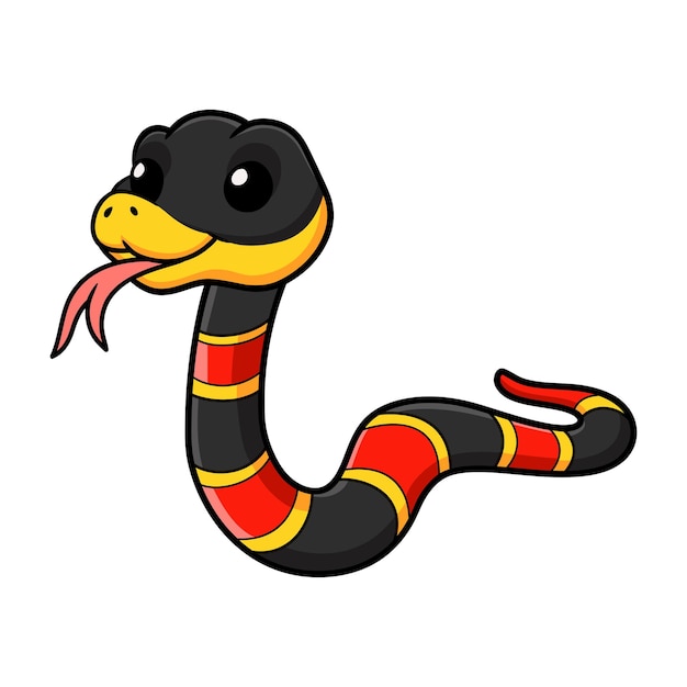 Vector cute happy coral snake cartoon