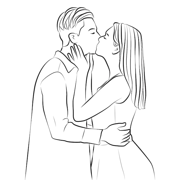 370+ Couple Kissing Romantic Pose Drawing Stock Illustrations, Royalty-Free  Vector Graphics & Clip Art - iStock