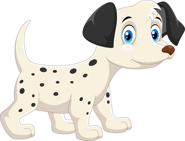 Cartone animato carino cane dalmata felice