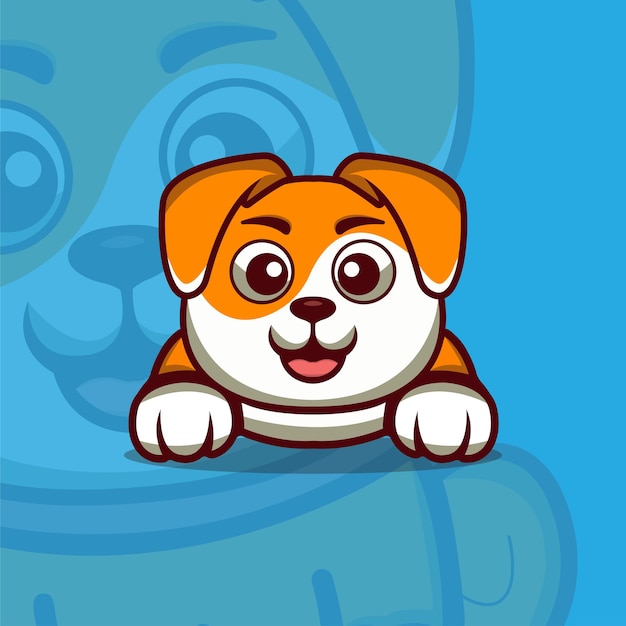 Cute happy dog  cartoon icon illustration