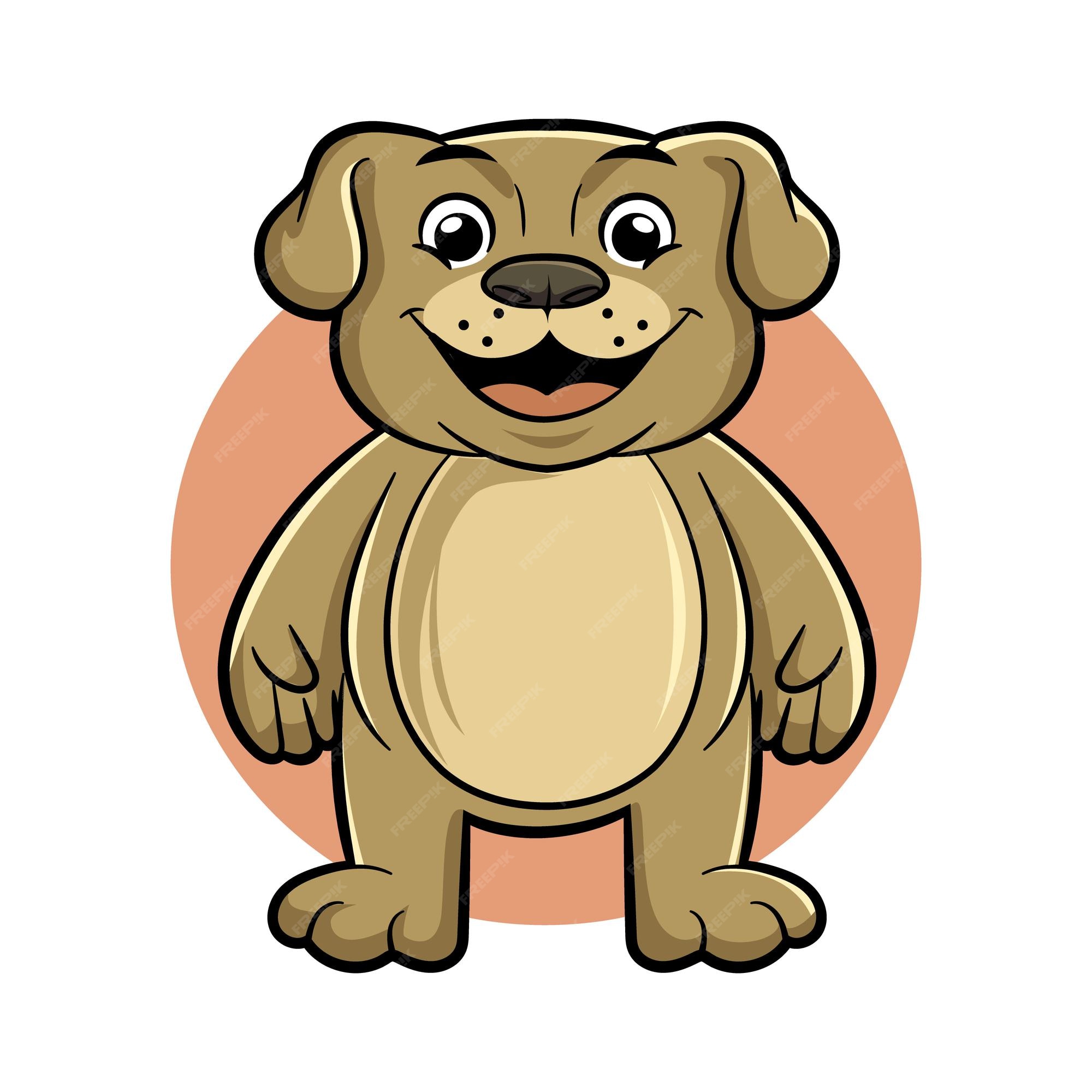 Premium Vector | Cute happy dog cartoon with fat and adorable drawing style in brown color isolated Premium Vector | Cute happy dog cartoon with fat and adorable drawing style in brown color isolated