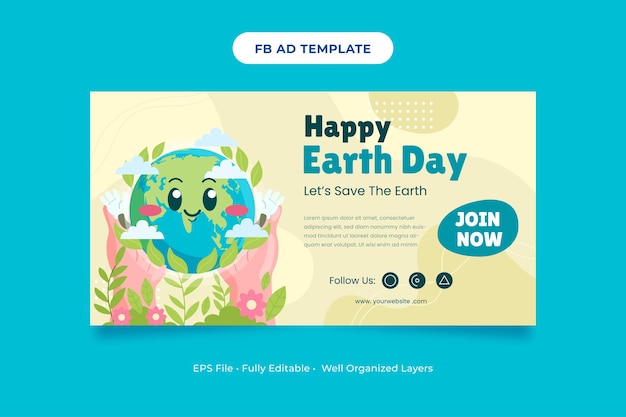 Симпатичные Happy Earth Day Green Социальные сети Green Promo